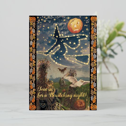 ビーチスターリーナイトハロウィーン 箔招待状 (立ち正面)