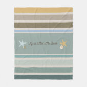 ビーチストライプとヒトデフリースブランケット フリースブランケット (正面)