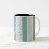 ビーチストライプとヒトモノグラム ツートーンマグカップ (正面右)