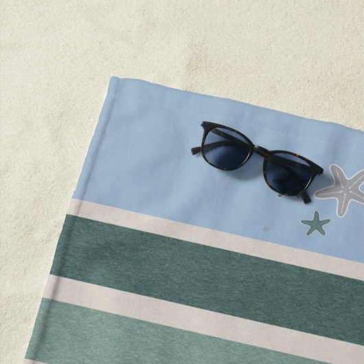 ビーチストライプとヒトモノグラム ビーチタオル (インサイチュ)