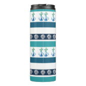 ビーチストライプのブルーホワイトファミリーサーマルタンブラー タンブラー (裏面)