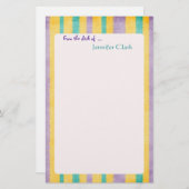 ビーチストライプ名前をカスタムする 便箋 (正面/裏面)
