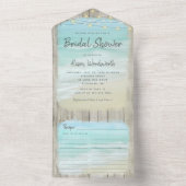 ビーチストリングライツコーストブライダルシャワー オールインワン招待状 (内側)