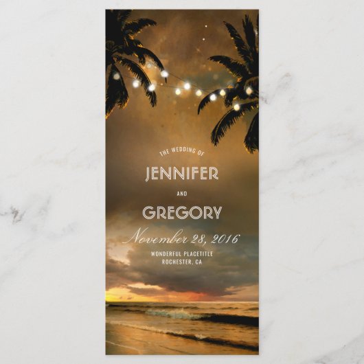 ビーチストリングライツパームズ結婚式 プログラム (正面)