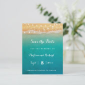 ビーチストリングライトウェディング日付カードを保存 (スタンド正面)