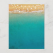 ビーチストリングライトウェディング日付カードを保存 (裏面)