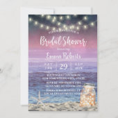 ビーチストリングライト&メイソンジャーブライダルシャワー 招待状 (正面)