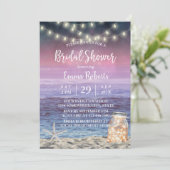 ビーチストリングライト&メイソンジャーブライダルシャワー 招待状 (スタンド正面)