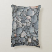 ビーチストーンシェル石絵画石芸術 アクセントクッション (裏面(縦))