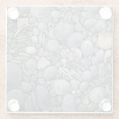 ビーチストーンシェル石絵画石芸術 ガラスコースター (裏面)