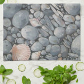 ビーチストーンシェル石絵画石芸術 キッチンタオル (折り畳み)