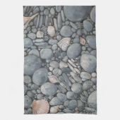 ビーチストーンシェル石絵画石芸術 キッチンタオル (縦)
