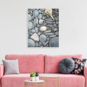 ビーチストーンシェル石絵画石芸術 キャンバスプリント (インサイチュ (リビング))