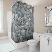 ビーチストーンシェル石絵画石芸術 シャワーカーテン (インサイチュ)