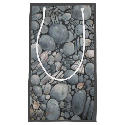 ビーチストーンシェル石絵画石芸術 スモールペーパーバッグ (正面)