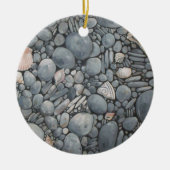 ビーチストーンシェル石絵画石芸術 セラミックオーナメント (正面)