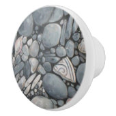 ビーチストーンシェル石絵画石芸術 セラミックノブ (右)