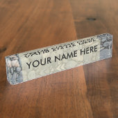 ビーチストーンシェル石絵画石芸術 デスクネームプレート (側面)