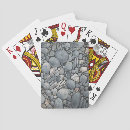 ビーチストーンシェル石絵画石芸術 トランプ (裏面)