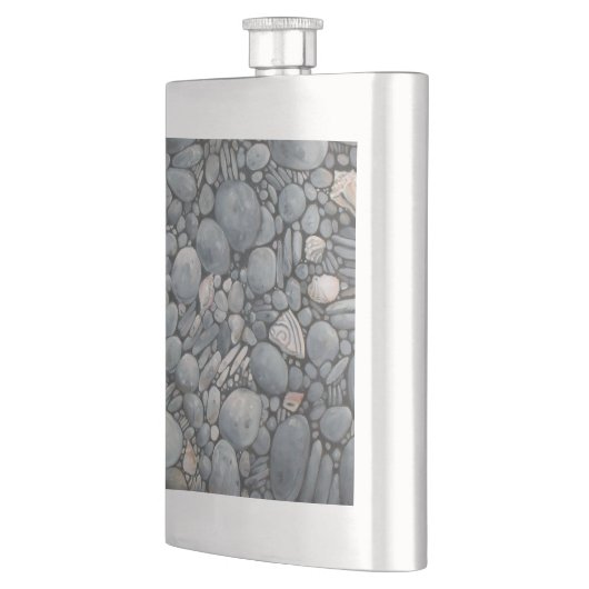 ビーチストーンシェル石絵画石芸術 フラスク (左)