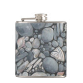 ビーチストーンシェル石絵画石芸術 フラスク (正面)