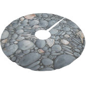 ビーチストーンシェル石絵画石芸術 ブラッシュドポリエステルツリースカート (アングル)