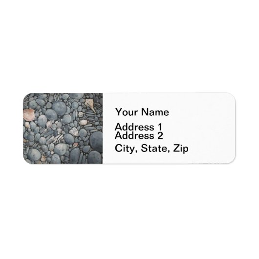ビーチストーンシェル石絵画石芸術 ラベル (正面)