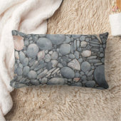 ビーチストーンシェル石絵画石芸術 ランバークッション (ブランケット)