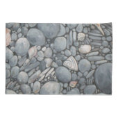 ビーチストーンシェル石絵画石芸術 枕カバー (裏面)