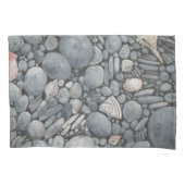 ビーチストーンシェル石絵画石芸術 枕カバー (正面)