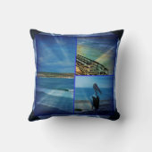 ビーチスパークルコラージュ、フォトフレームラウンジクッション。 クッション (裏面)