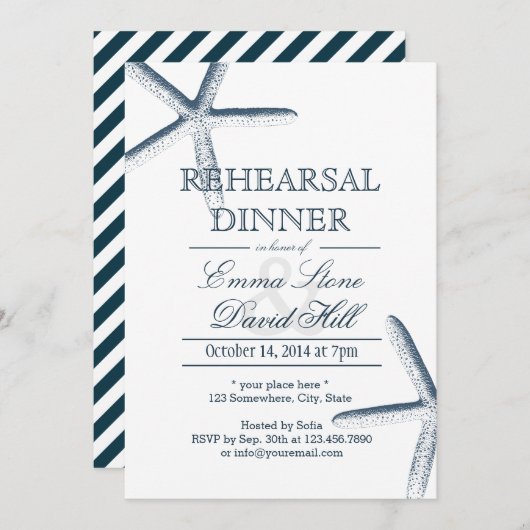 ビーチス結婚タフィッシュのリハーサル 招待状 (正面/裏面)