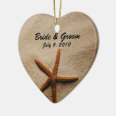 ビーチセレニティキープサケ結婚ーズオーナメント セラミックオーナメント (左)