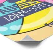 ビーチソーシャルスクールPTOチラシとポスターテンプレート ポスター (角)