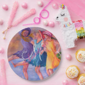 ビーチタイムガールフレンズモノグラムパーティー ペーパープレート (パーティー)