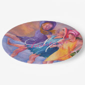 ビーチタイムガールフレンズモノグラムパーティー ペーパープレート (アングル)