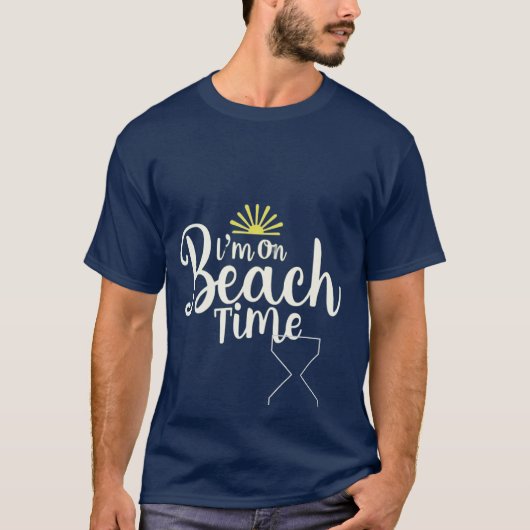ビーチタイム中 – シンプルサマーファッションTシャツ Tシャツ (正面)