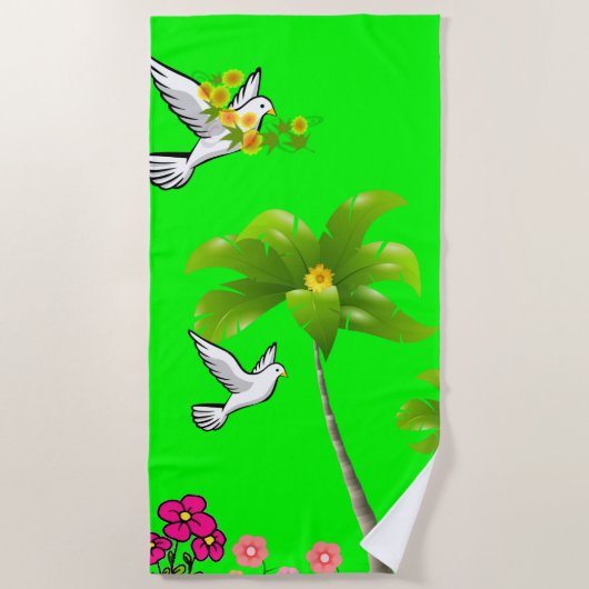 ビーチタオルのパームツリー ビーチタオル (正面)