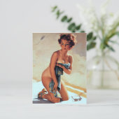 ビーチタオルのピン留め ポストカード (スタンド正面)