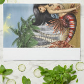 ビーチタオルの人魚 キッチンタオル (折り畳み)