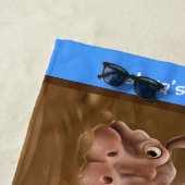 ビーチタオルの泥のカバ。 青い端 ビーチタオル (インサイチュ)