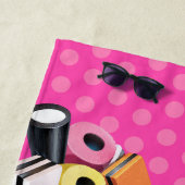 ビーチタオルの甘草キャンデーAllsorts。 ネオンのピンク ビーチタオル (インサイチュ)