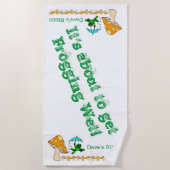 ビーチタオルカエルきのこリブ ビーチタオル (正面)