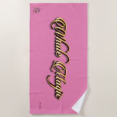 ビーチタオルクジラ魔法ピンク ビーチタオル (正面)