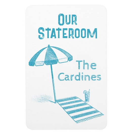 ビーチタオルクルーズ船ステートルームドアマーカー マグネット (縦)
