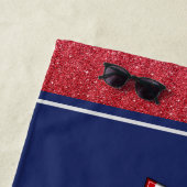 ビーチタオルタオルタオルアメリカグリッターレッド、ホワイト、ブルー ビーチタオル (インサイチュ)