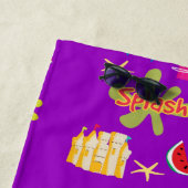 ビーチタオルパープルおもしろい日 ビーチタオル (インサイチュ)