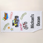 ビーチタオルヒーロー自転車の飛行機 ビーチタオル (正面)