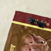 ビーチタオルマティヒッポス茶色の縁 ビーチタオル (インサイチュ)