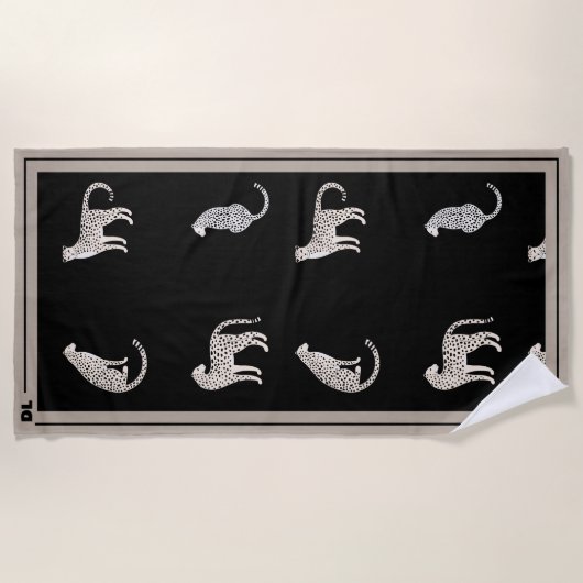 ビーチタオルモンステラ葉植物と名前をカスタムする ビーチタオル (正面)